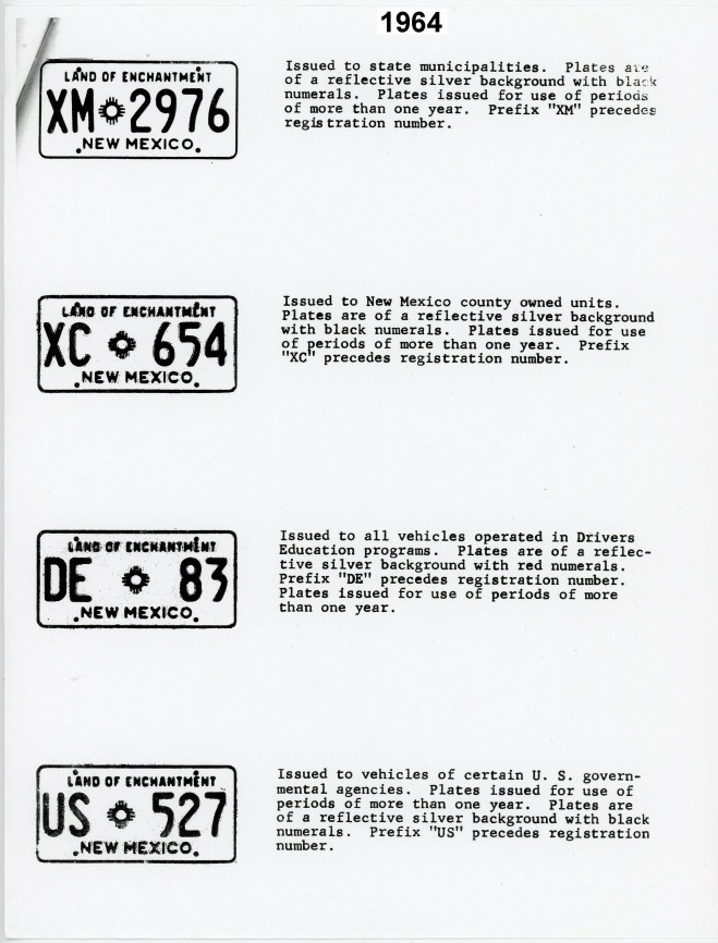 Historical License Plate Pamphlets issued by the New Mexico Dept of Motor Vehicles